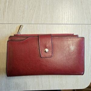 Bostanten Women's Burgundy Leather Wallet